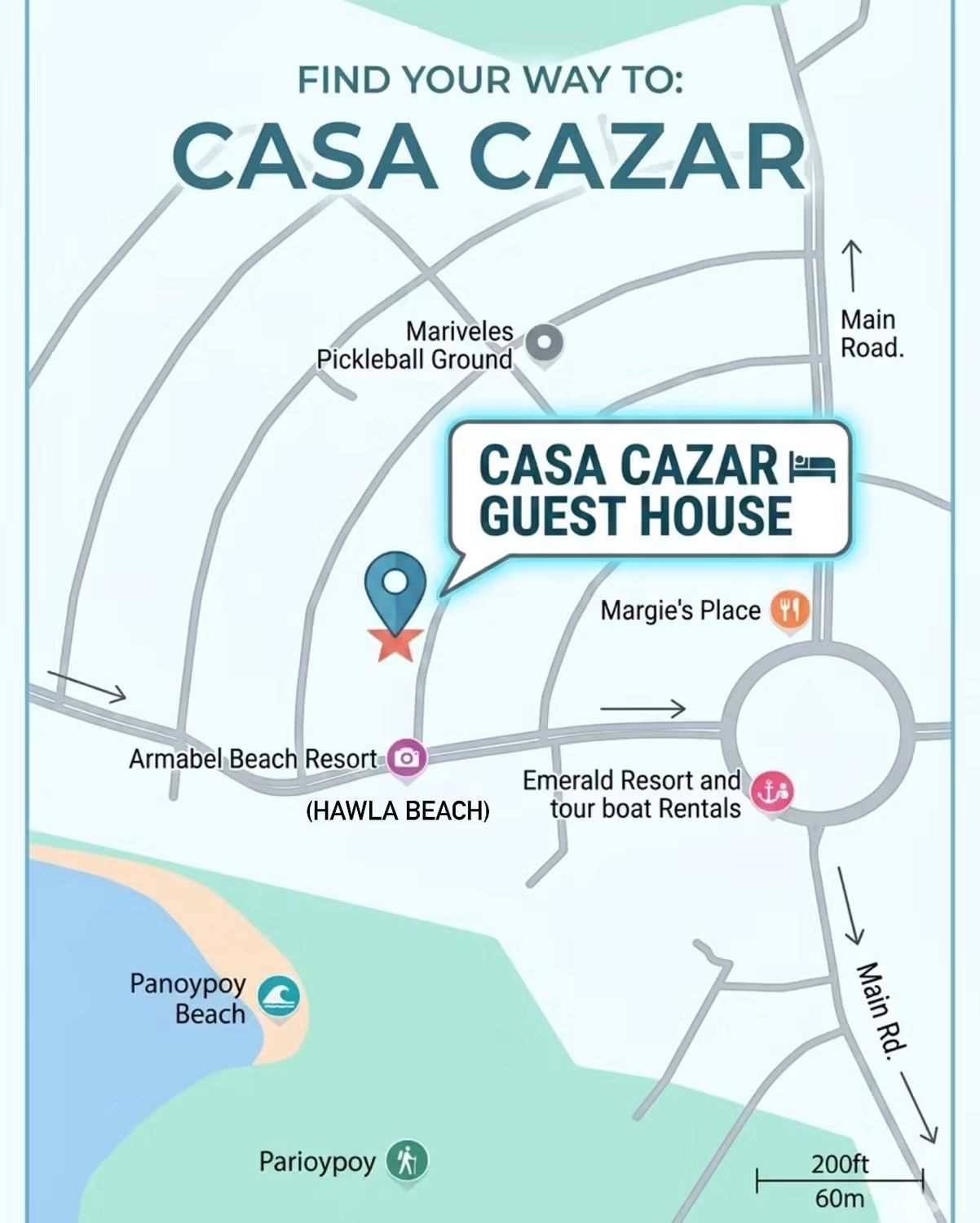 Directions map to Casa Cazar in Porto Del Sol, Mariveles